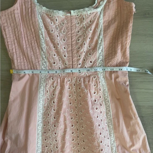 Love Shack Fancy Alwyn Eyelet Bubble Gum Pink Maxi Dress Embroidered Size 6 - Picture 5 of 15